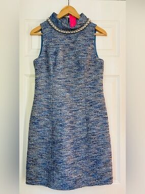NWT Lilly Pulitzer Portia Shift - 4 - Blue Thistle Resort Boucle